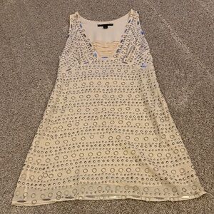 Sheri Bodell Cream and Silver Embellished Dress